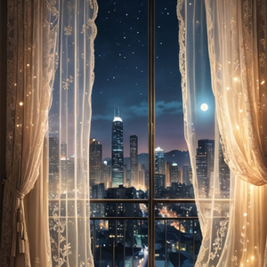 カーテンの光に揺れる夢想