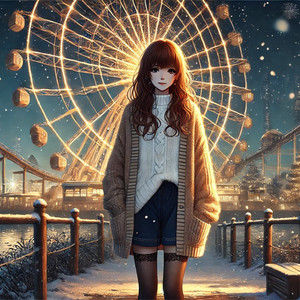 夜明け前の観覧車