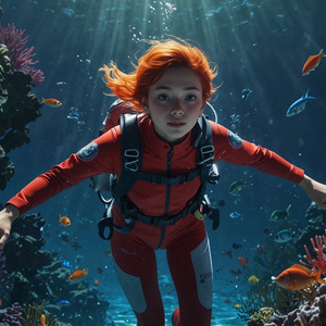 サマーダイビング少女