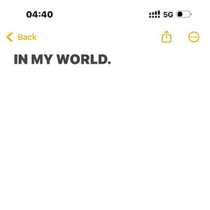 IN MY WORLD