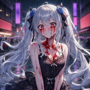 雨に溶ける緋色の涙