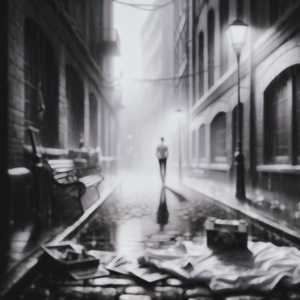 独自走在空巷的雨里 只有照片被打湿的痕迹