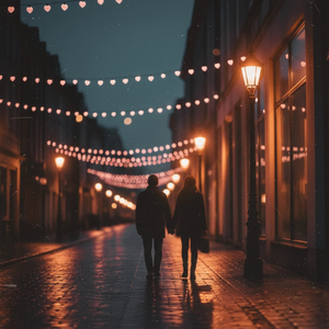 Holding Hands on a Valentine Night