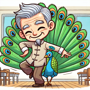 校长爷爷给我跳了一支孔雀舞