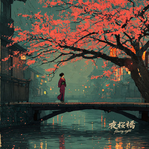夜桜橋 flowing night