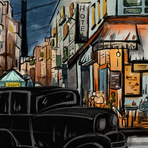 午夜巴黎街头的黑色老式汽车(feat. Yinu Boy)