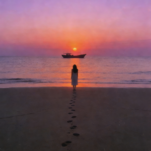 海的夕阳线