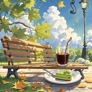 抹茶与美式的午后