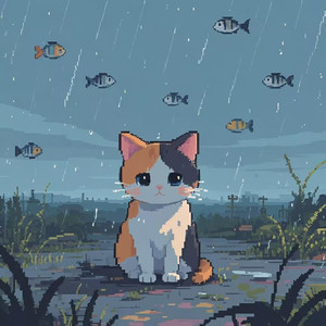 猫咪的世界下起了小鱼