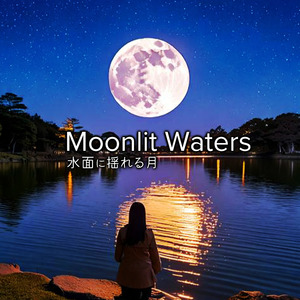 水面に揺れる月