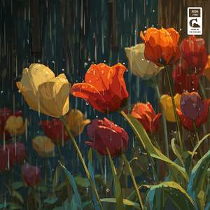 Tulips in the rain