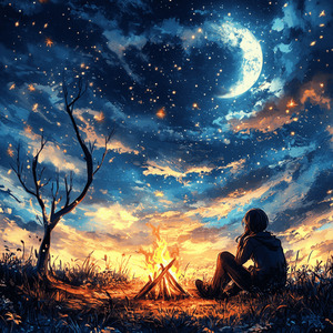 焚火の光と夏の夜の小さなノスタルジア