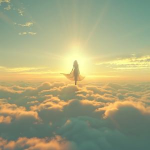 銀色の雲の上で