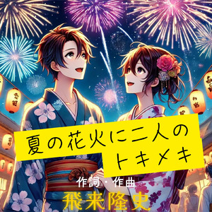 夏の花火に二人のトキメキ